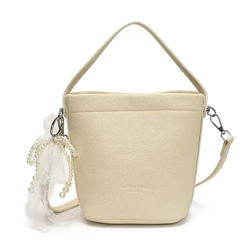 Light Blue Nylon Bucket Bag for Women 2025 Summer - Image 2