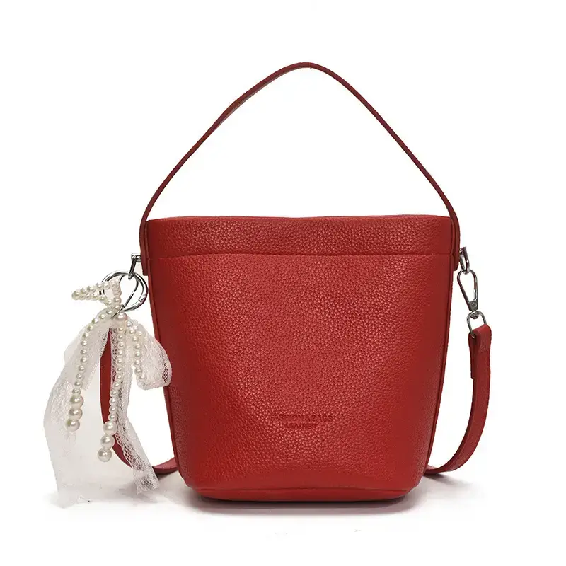 Light Blue Nylon Bucket Bag for Women 2025 Summer - Image 3