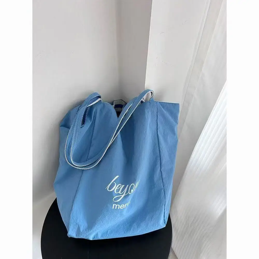 2025 Summer Striped Canvas Tote Bag Blue White — feature 6