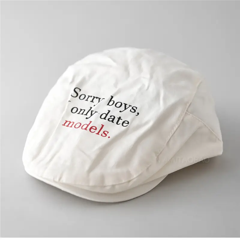 Spring Thin Retro Letter Print Cap Unisex