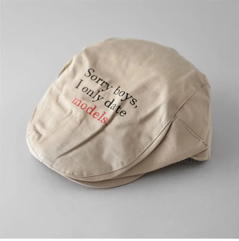 Spring Thin Retro Letter Print Cap Unisex — feature 7