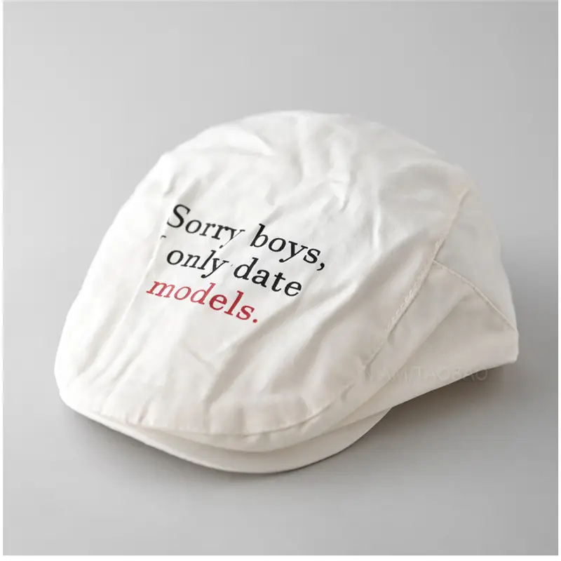 Spring Thin Retro Letter Print Cap Unisex