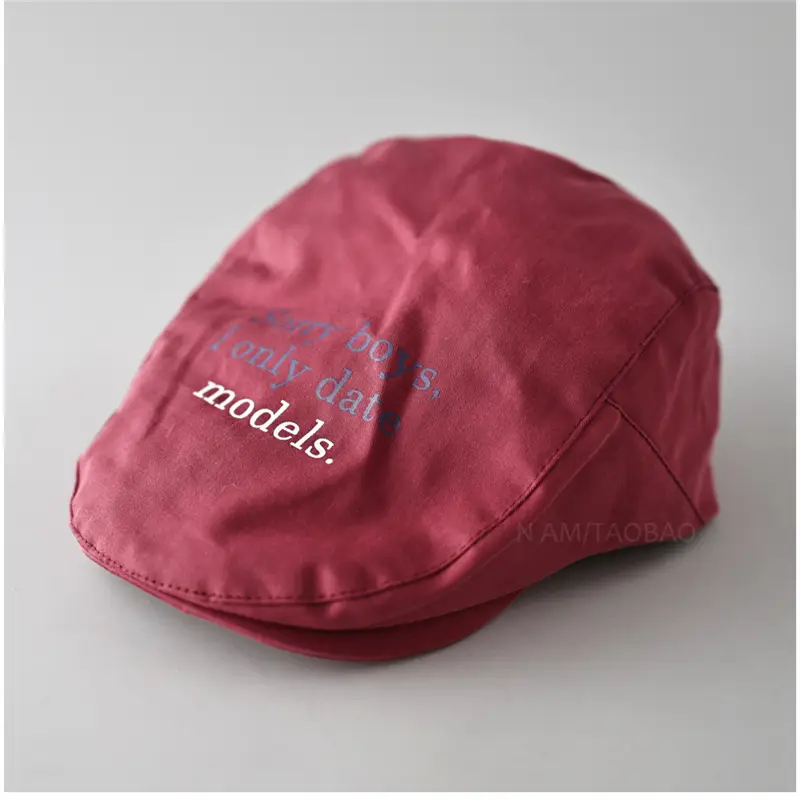 Spring Thin Retro Letter Print Cap Unisex