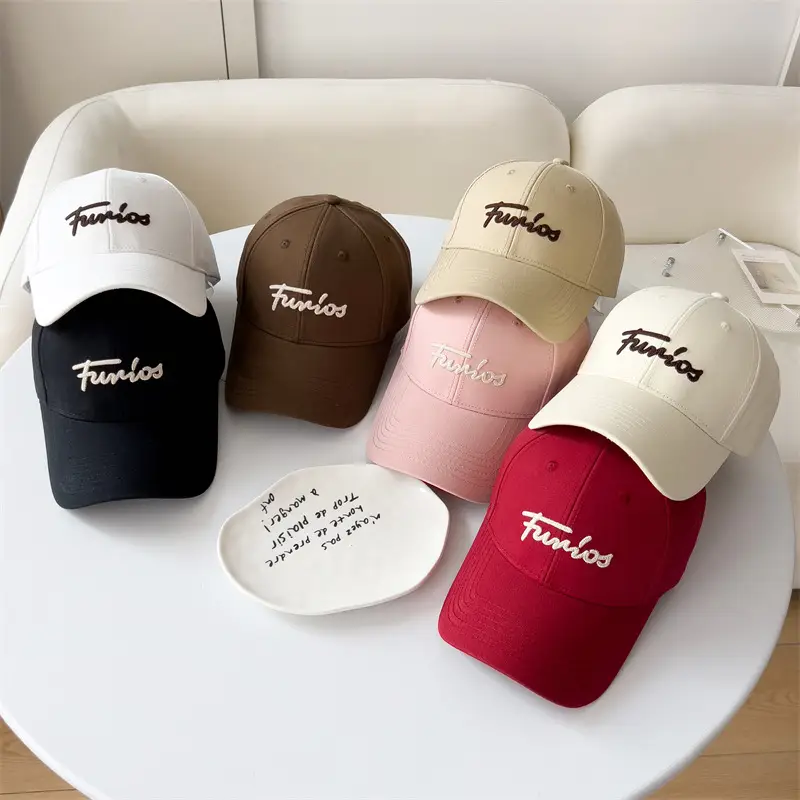 White Korean Baseball Cap with Embroidered Letter Design - Image 7