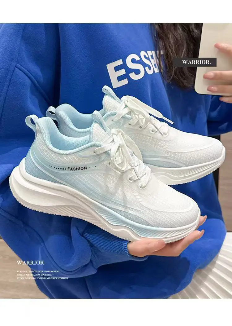 Cross-Border Fly-Knit Women's Shoes, Flat, Lightweight, Breathable Running Shoes, Women's Ins Trendy Student Casual Sports Shoes — feature 17