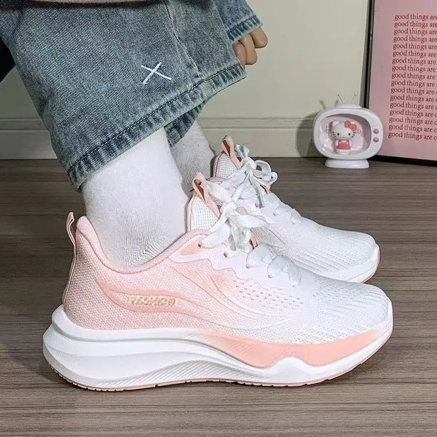 Cross-Border Fly-Knit Women's Shoes, Korean Style Breathable Casual Shoes, Women's Low-Top Lace-Up Student Sports Running Shoes - Image 4