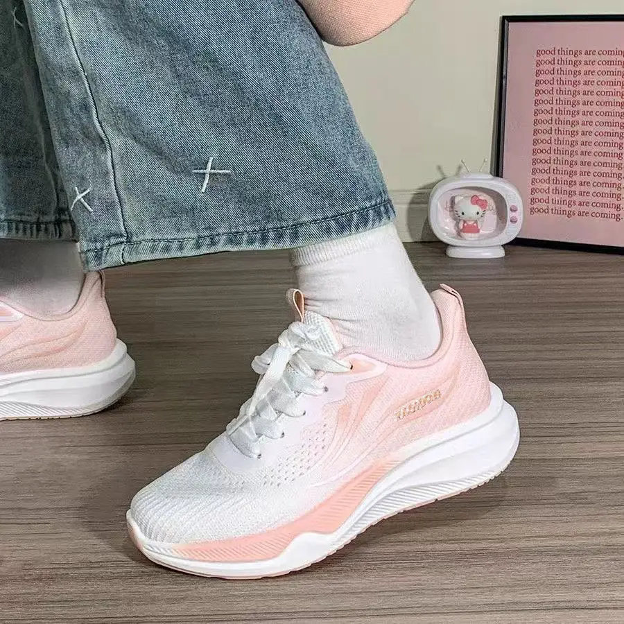 Cross-Border Fly-Knit Women's Shoes, Korean Style Breathable Casual Shoes, Women's Low-Top Lace-Up Student Sports Running Shoes - Image 6