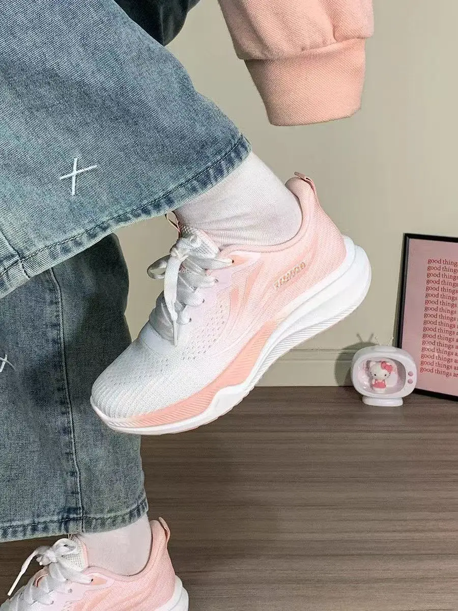 Cross-Border Fly-Knit Women's Shoes, Korean Style Breathable Casual Shoes, Women's Low-Top Lace-Up Student Sports Running Shoes — feature 11