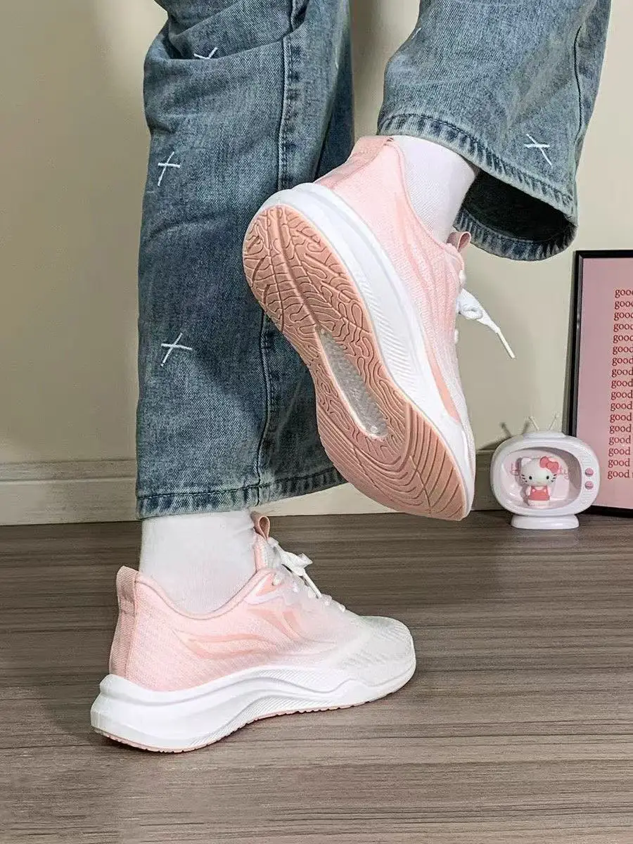 Cross-Border Fly-Knit Women's Shoes, Korean Style Breathable Casual Shoes, Women's Low-Top Lace-Up Student Sports Running Shoes — feature 7
