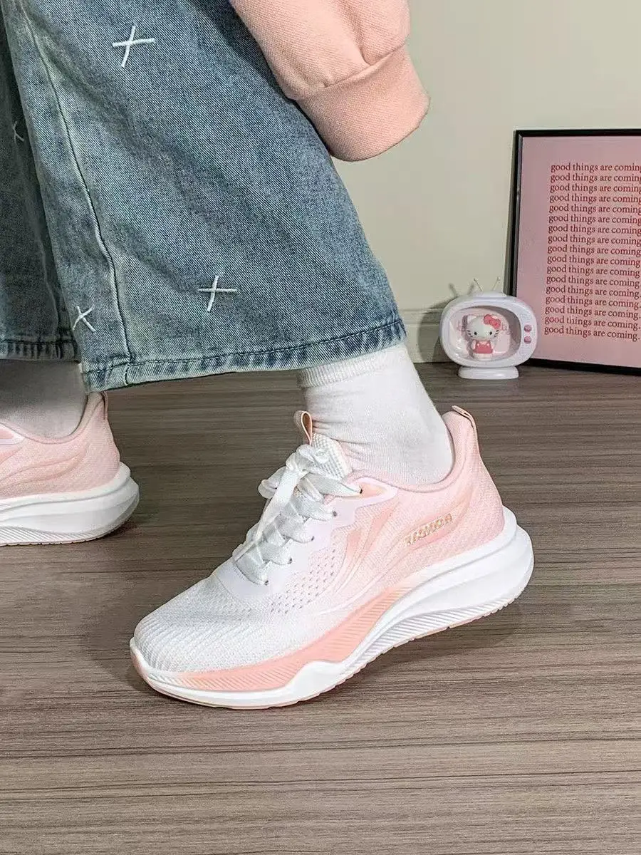Cross-Border Fly-Knit Women's Shoes, Korean Style Breathable Casual Shoes, Women's Low-Top Lace-Up Student Sports Running Shoes — feature 9