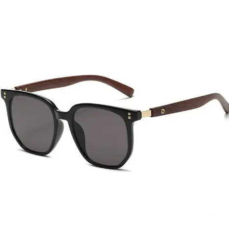 Korean Style Brown Sunglasses with Wood Grain Legs — feature 10