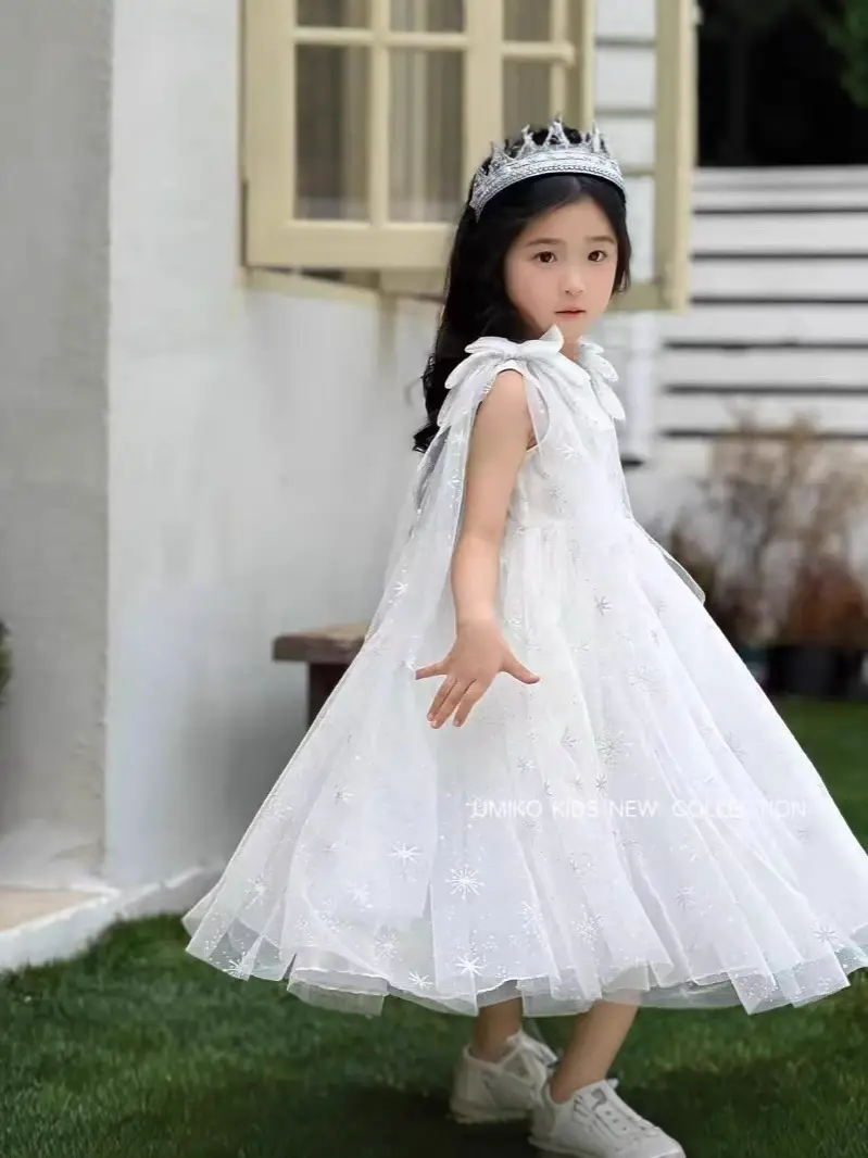 Original Aisha Aisha Ice Princess Girl Princess Dress Super Fairy Little Girl's Birthday Tutu Dress Children's Cape Summer