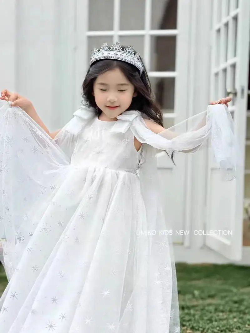 Original Aisha Aisha Ice Princess Girl Princess Dress Super Fairy Little Girl's Birthday Tutu Dress Children's Cape Summer