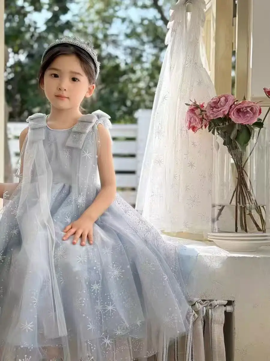 Original Aisha Aisha Ice Princess Girl Princess Dress Super Fairy Little Girl's Birthday Tutu Dress Children's Cape Summer — feature 18
