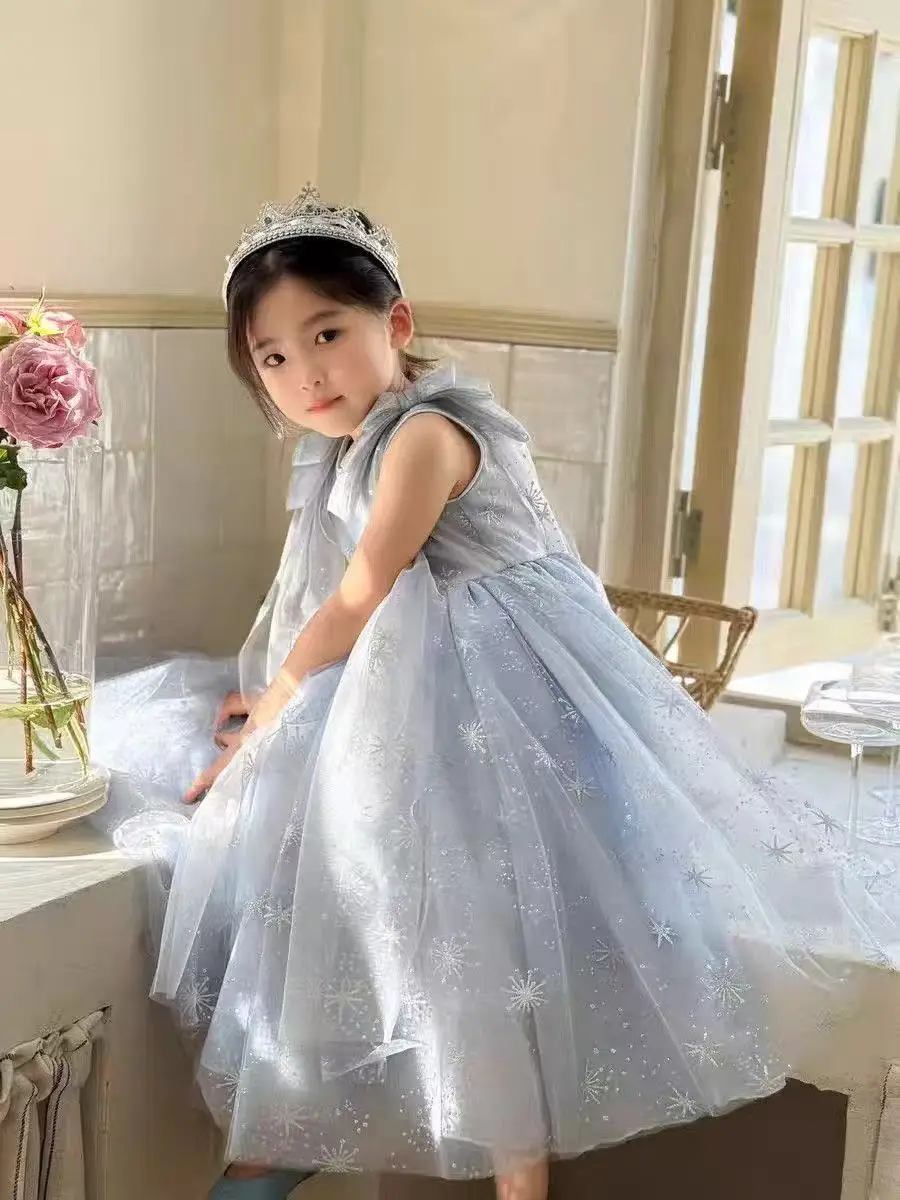 Original Aisha Aisha Ice Princess Girl Princess Dress Super Fairy Little Girl's Birthday Tutu Dress Children's Cape Summer — feature 19