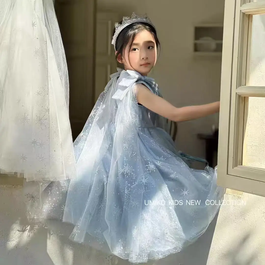 Original Aisha Aisha Ice Princess Girl Princess Dress Super Fairy Little Girl's Birthday Tutu Dress Children's Cape Summer — feature 2