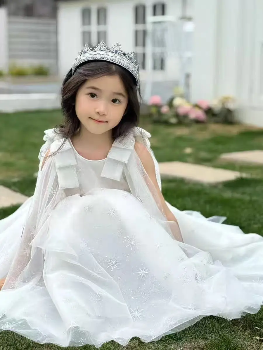 Original Aisha Aisha Ice Princess Girl Princess Dress Super Fairy Little Girl's Birthday Tutu Dress Children's Cape Summer — feature 22