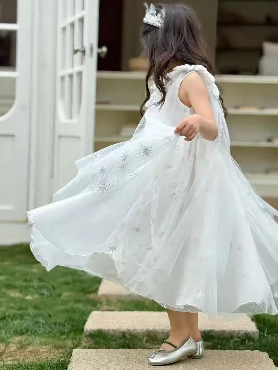 Original Aisha Aisha Ice Princess Girl Princess Dress Super Fairy Little Girl's Birthday Tutu Dress Children's Cape Summer — feature 25