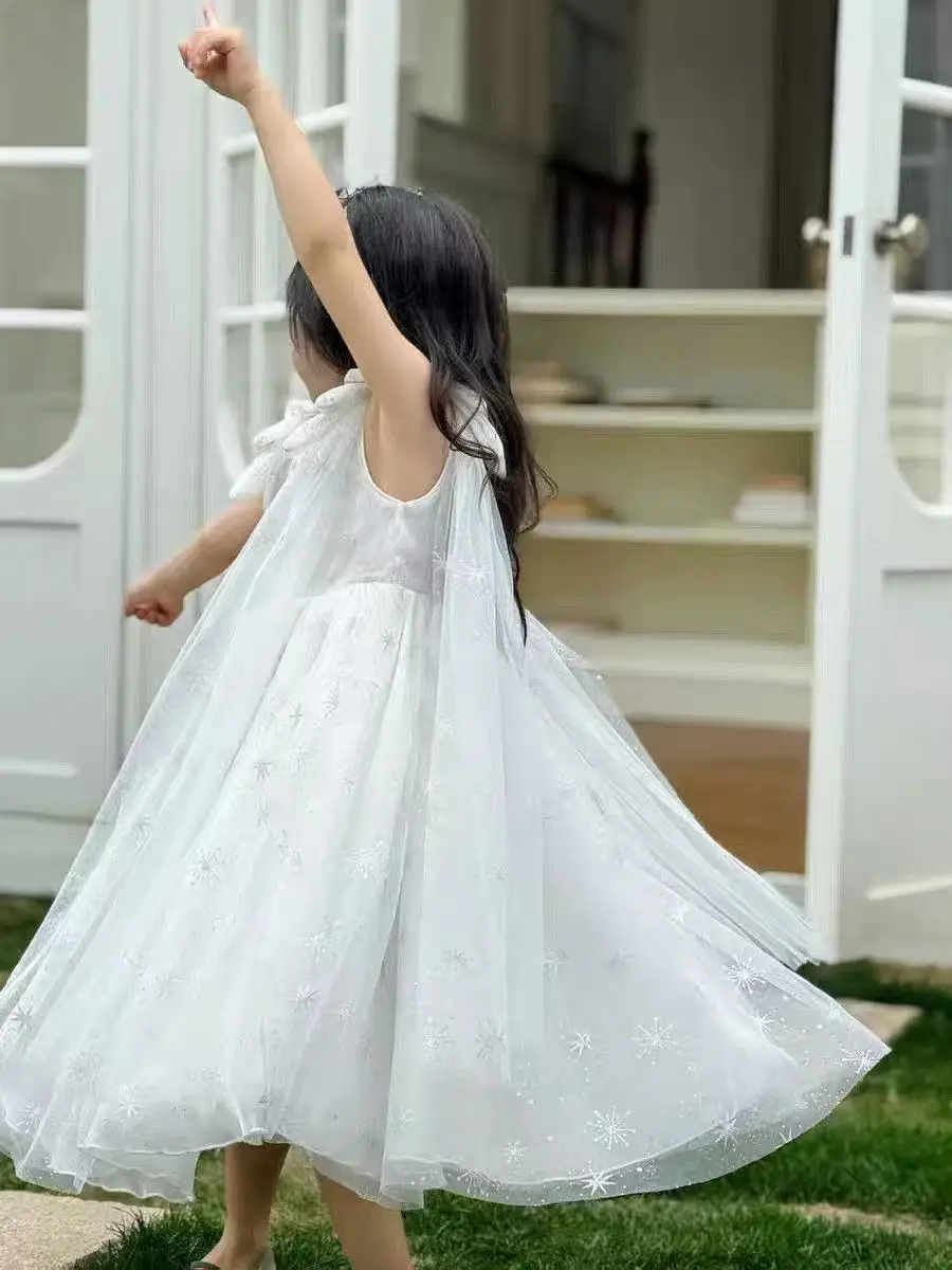 Original Aisha Aisha Ice Princess Girl Princess Dress Super Fairy Little Girl's Birthday Tutu Dress Children's Cape Summer — feature 26