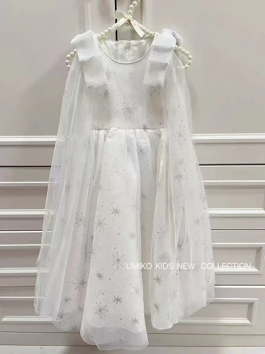 Original Aisha Aisha Ice Princess Girl Princess Dress Super Fairy Little Girl's Birthday Tutu Dress Children's Cape Summer — feature 3