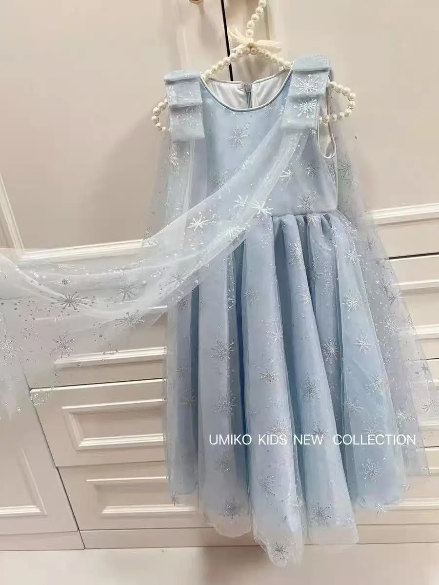 Original Aisha Aisha Ice Princess Girl Princess Dress Super Fairy Little Girl's Birthday Tutu Dress Children's Cape Summer — feature 4