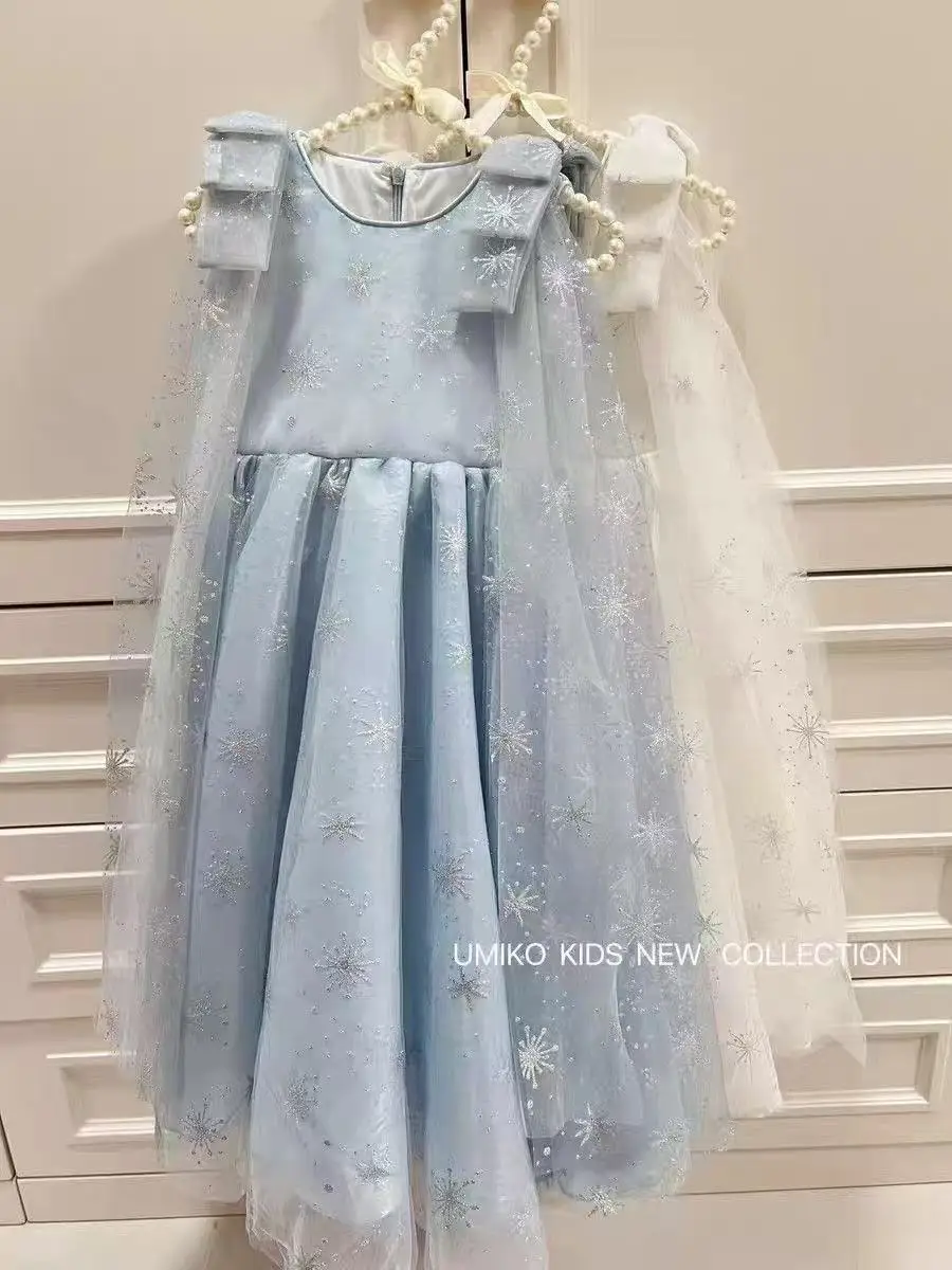 Original Aisha Aisha Ice Princess Girl Princess Dress Super Fairy Little Girl's Birthday Tutu Dress Children's Cape Summer — feature 5