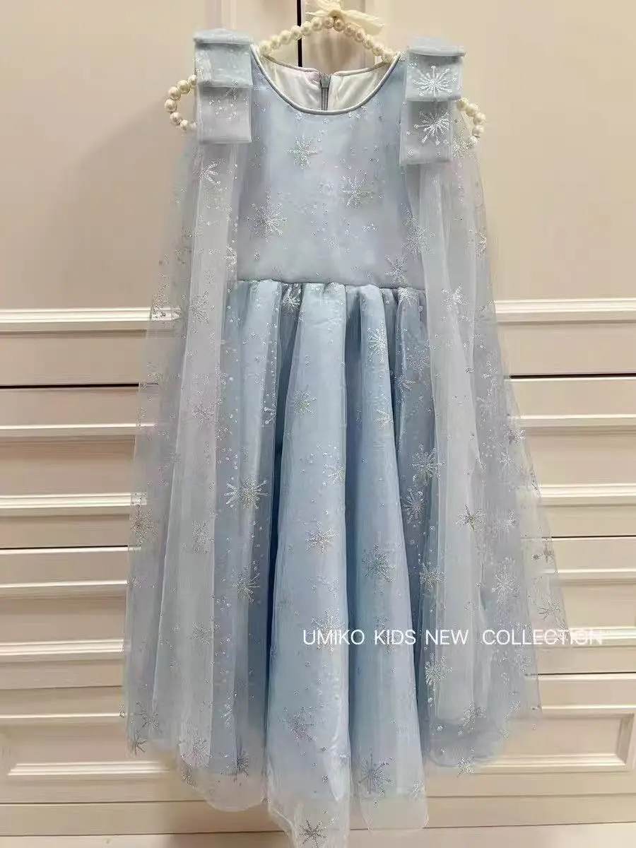 Original Aisha Aisha Ice Princess Girl Princess Dress Super Fairy Little Girl's Birthday Tutu Dress Children's Cape Summer — feature 8