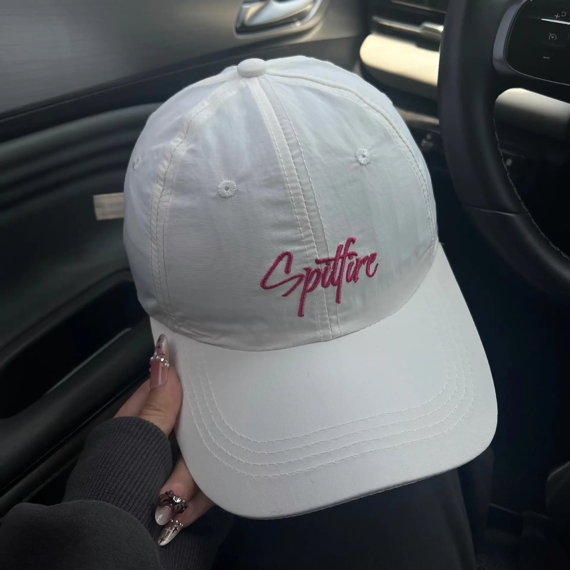 Women's Pink Embroidered Baseball Cap Spring Summer - Image 6