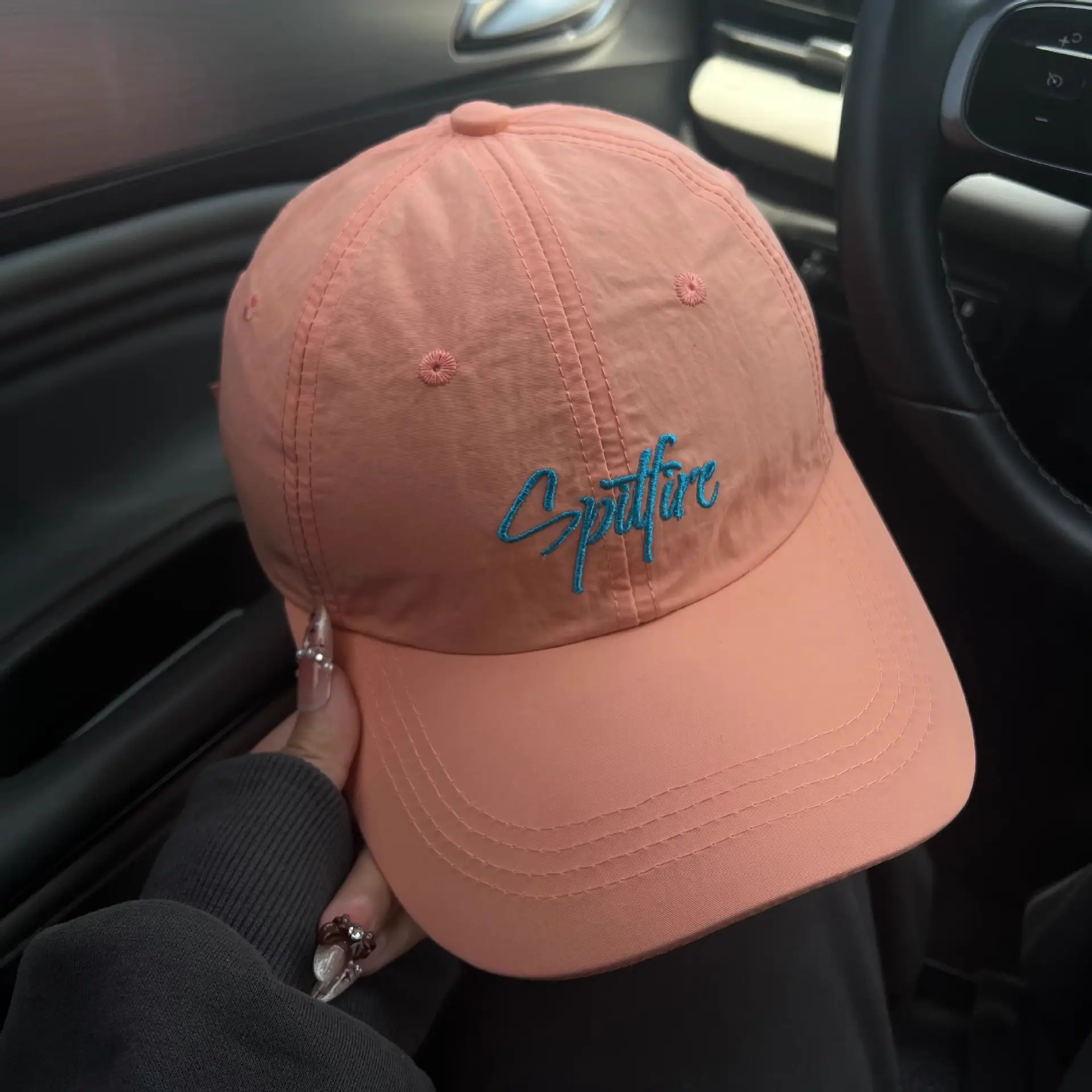 Women's Pink Embroidered Baseball Cap Spring Summer - Image 8