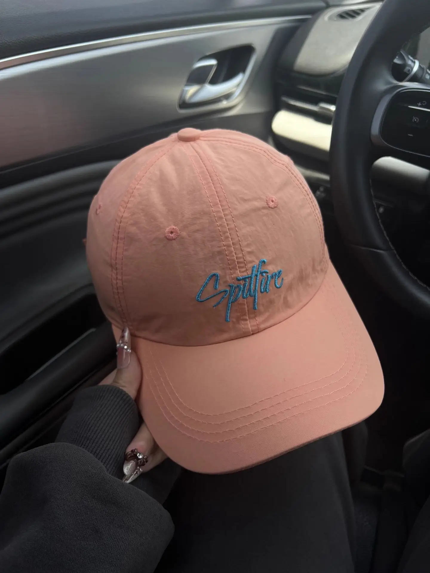 Women's Pink Embroidered Baseball Cap Spring Summer - Image 2