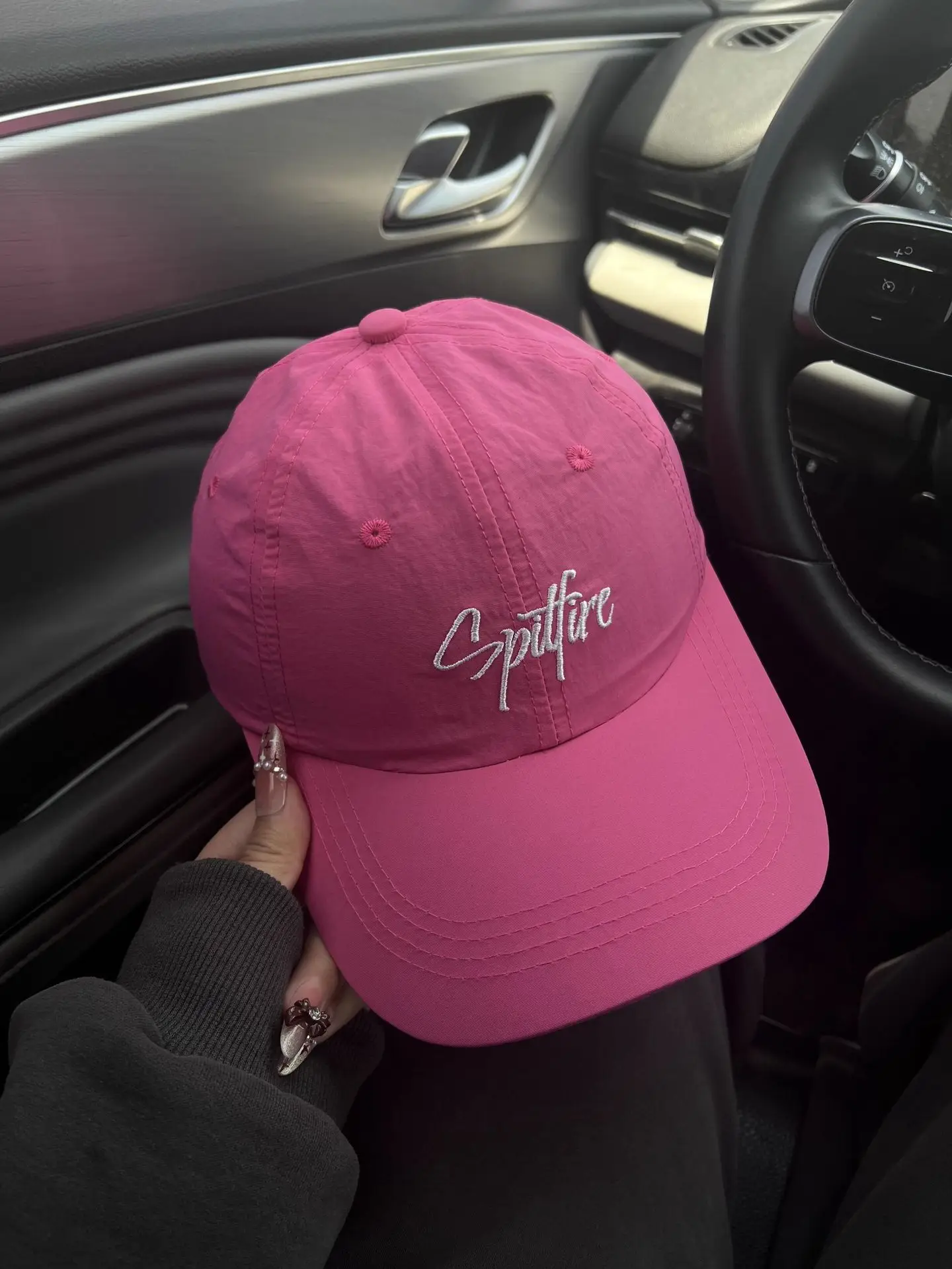 Women's Pink Embroidered Baseball Cap Spring Summer - Image 5