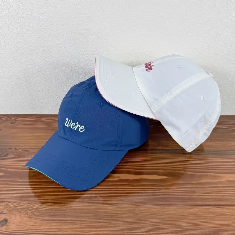 Women Baseball Cap Grey Red Letter Embroidered