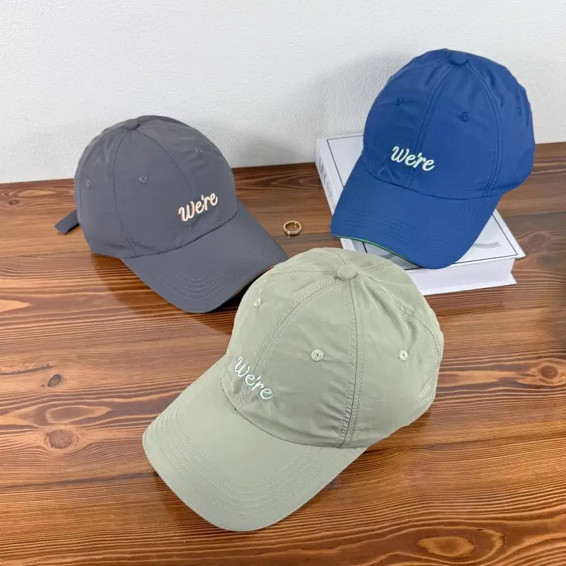 Women Baseball Cap Grey Red Letter Embroidered — feature 5