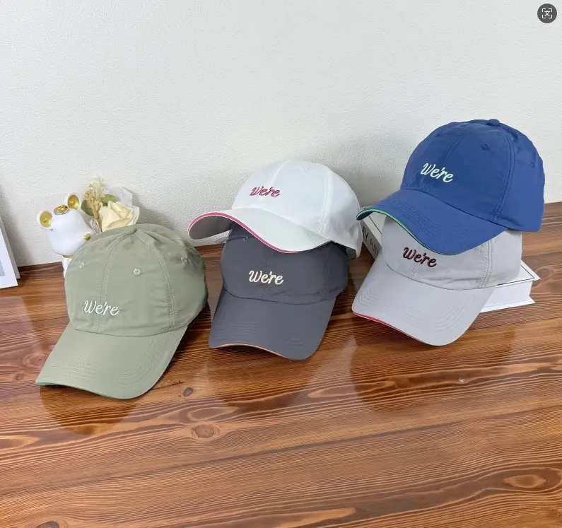 Women Baseball Cap Grey Red Letter Embroidered — feature 7