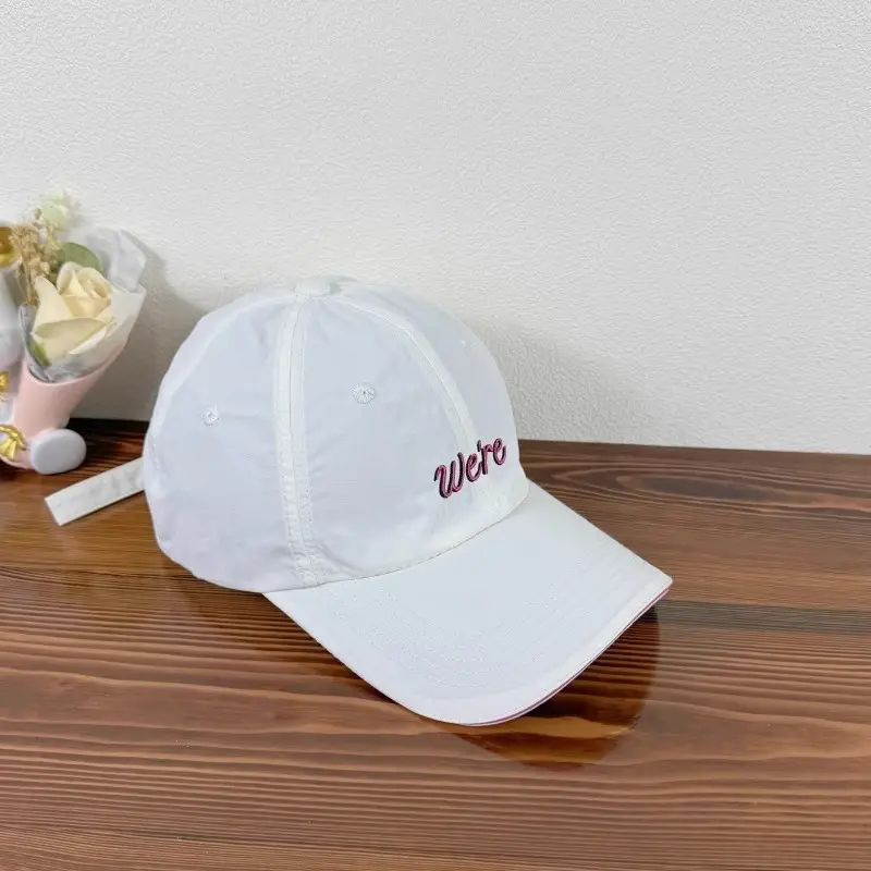 Women Baseball Cap Grey Red Letter Embroidered — feature 9