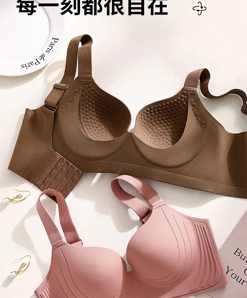 Seamless Plus Size Women's Adjustable Bra for Side Breast Collection, Thin Adjustable Anti-Sagging Bra for Large Busts to Appear Smaller — feature 25