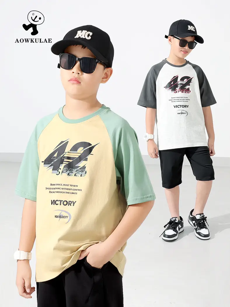 Kids Korean Style T-Shirt Set Pink White Maroon Pants - Image 4