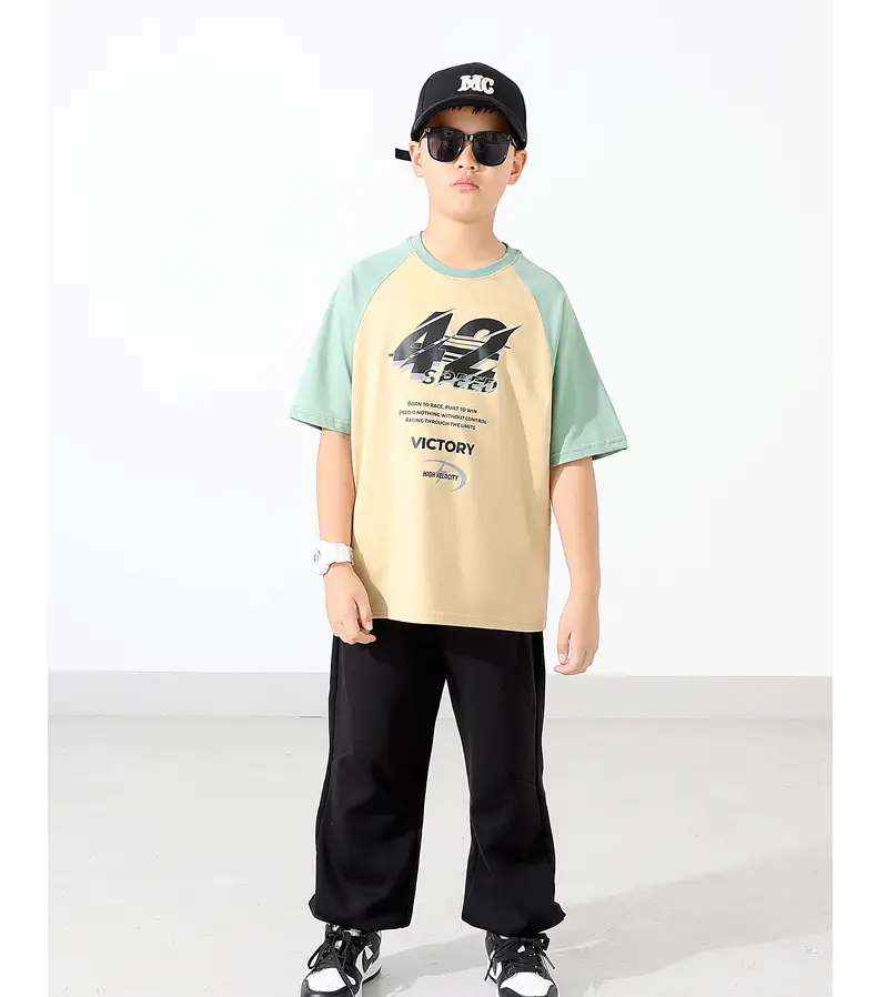 Kids Korean Style T-Shirt Set Pink White Maroon Pants — feature 15