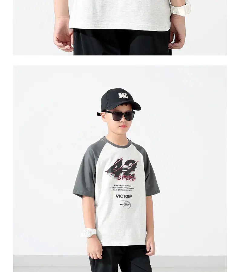 Kids Korean Style T-Shirt Set Pink White Maroon Pants — feature 9