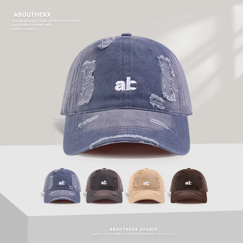 Women's American-style Hole Old Hat with Letter Embroidery - Image 6