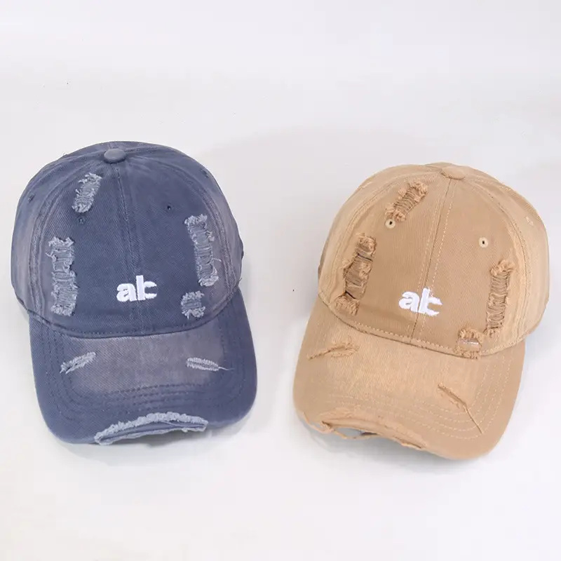Women's American-style Hole Old Hat with Letter Embroidery - Image 7