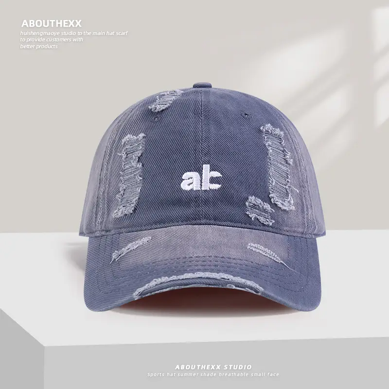 Women's American-style Hole Old Hat with Letter Embroidery - Image 2