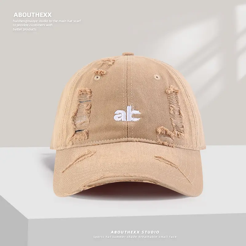 Women's American-style Hole Old Hat with Letter Embroidery - Image 3
