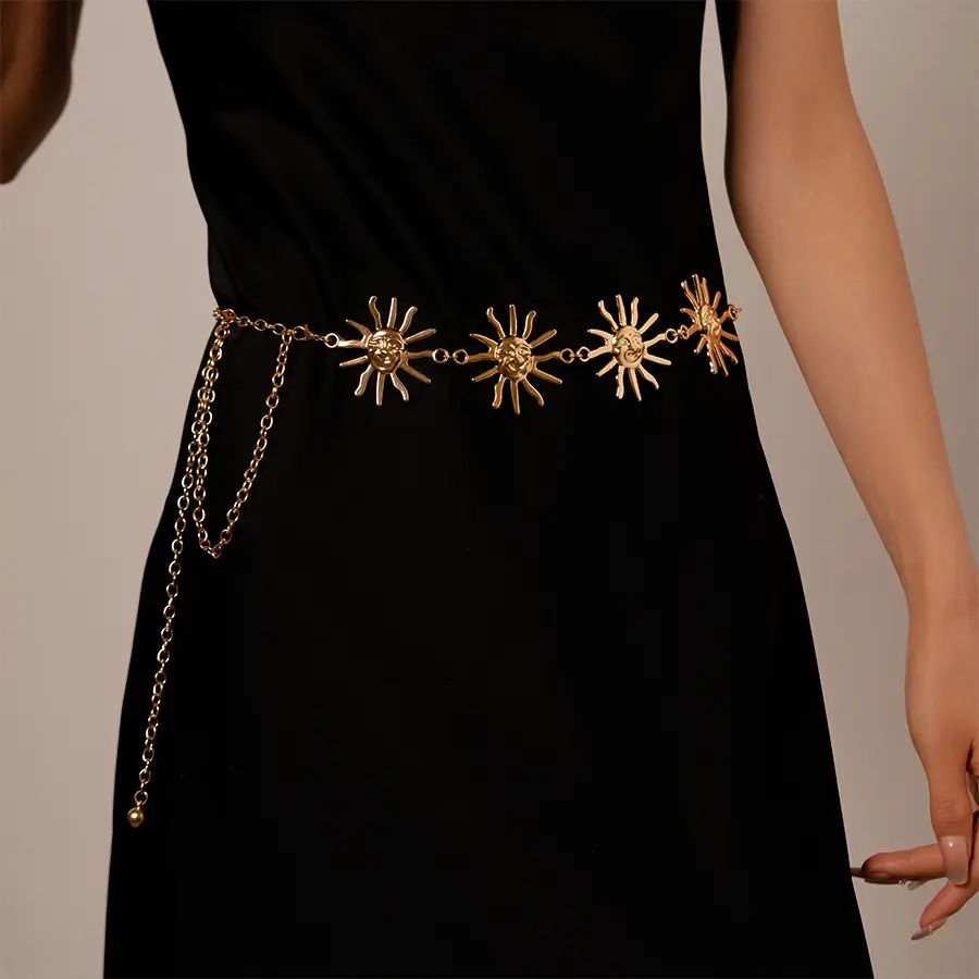 Retro Sun Chain for Women Gold Silver European Belt — feature 11