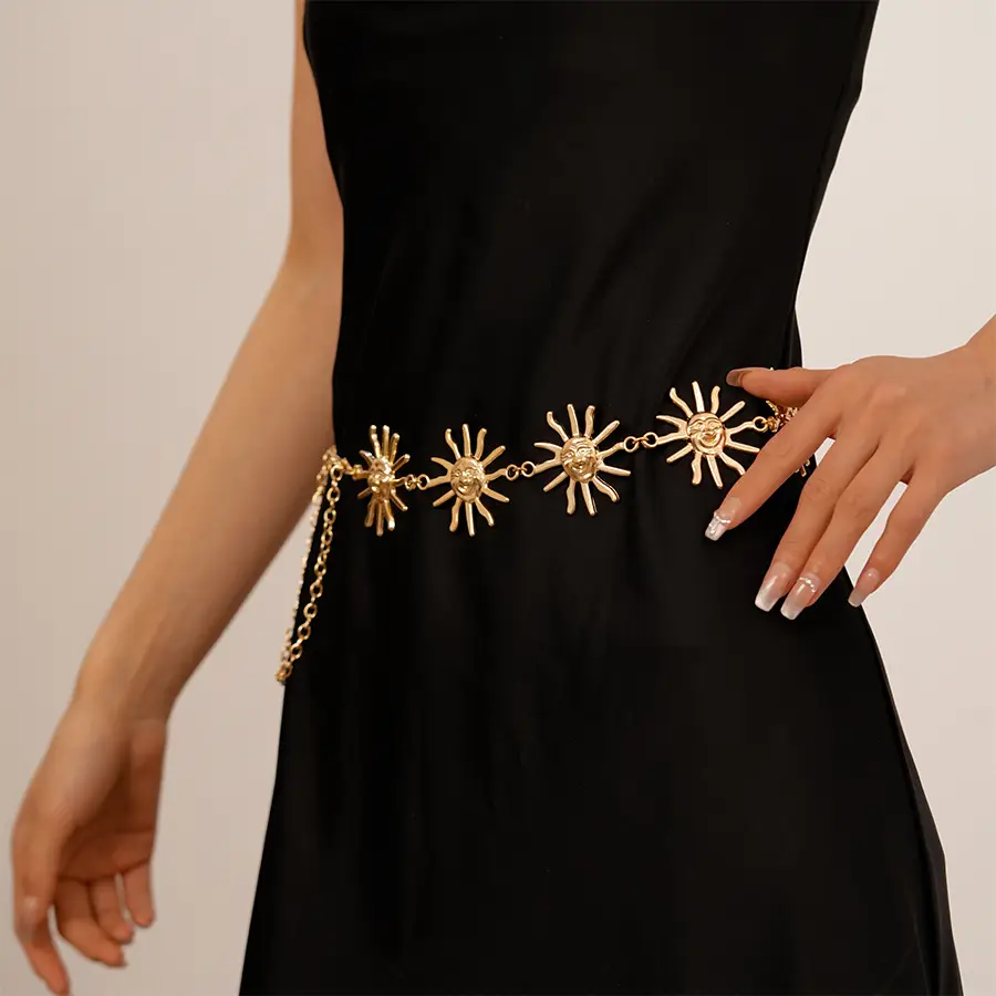 Retro Sun Chain for Women Gold Silver European Belt — feature 13
