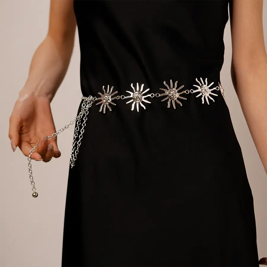 Retro Sun Chain for Women Gold Silver European Belt — feature 14