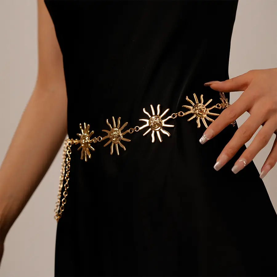 Retro Sun Chain for Women Gold Silver European Belt — feature 15