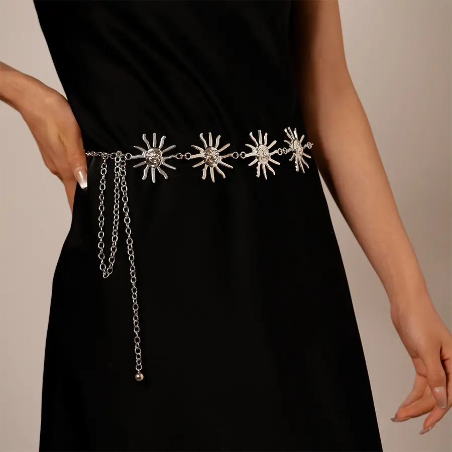 Retro Sun Chain for Women Gold Silver European Belt — feature 16
