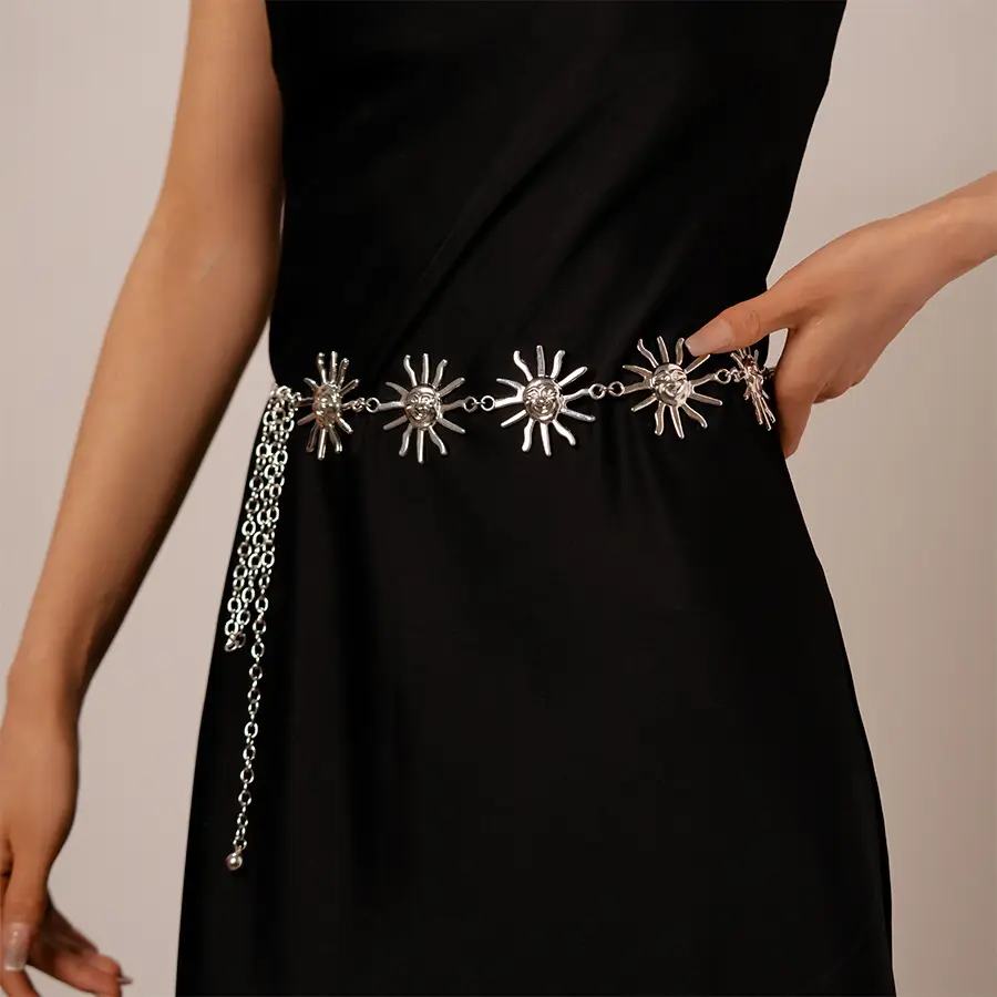 Retro Sun Chain for Women Gold Silver European Belt — feature 17