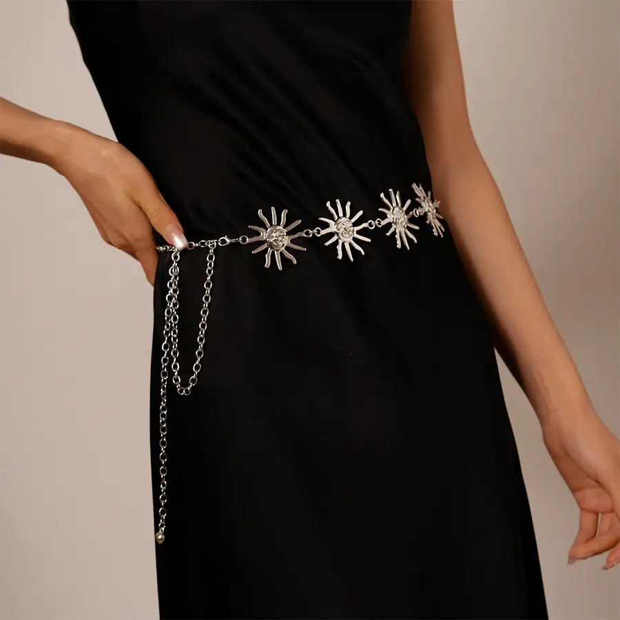 Retro Sun Chain for Women Gold Silver European Belt — feature 18